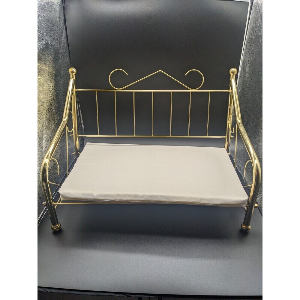 Vintage Brass Day Bed with mattress for 18" Dolls (Fits American Girl)